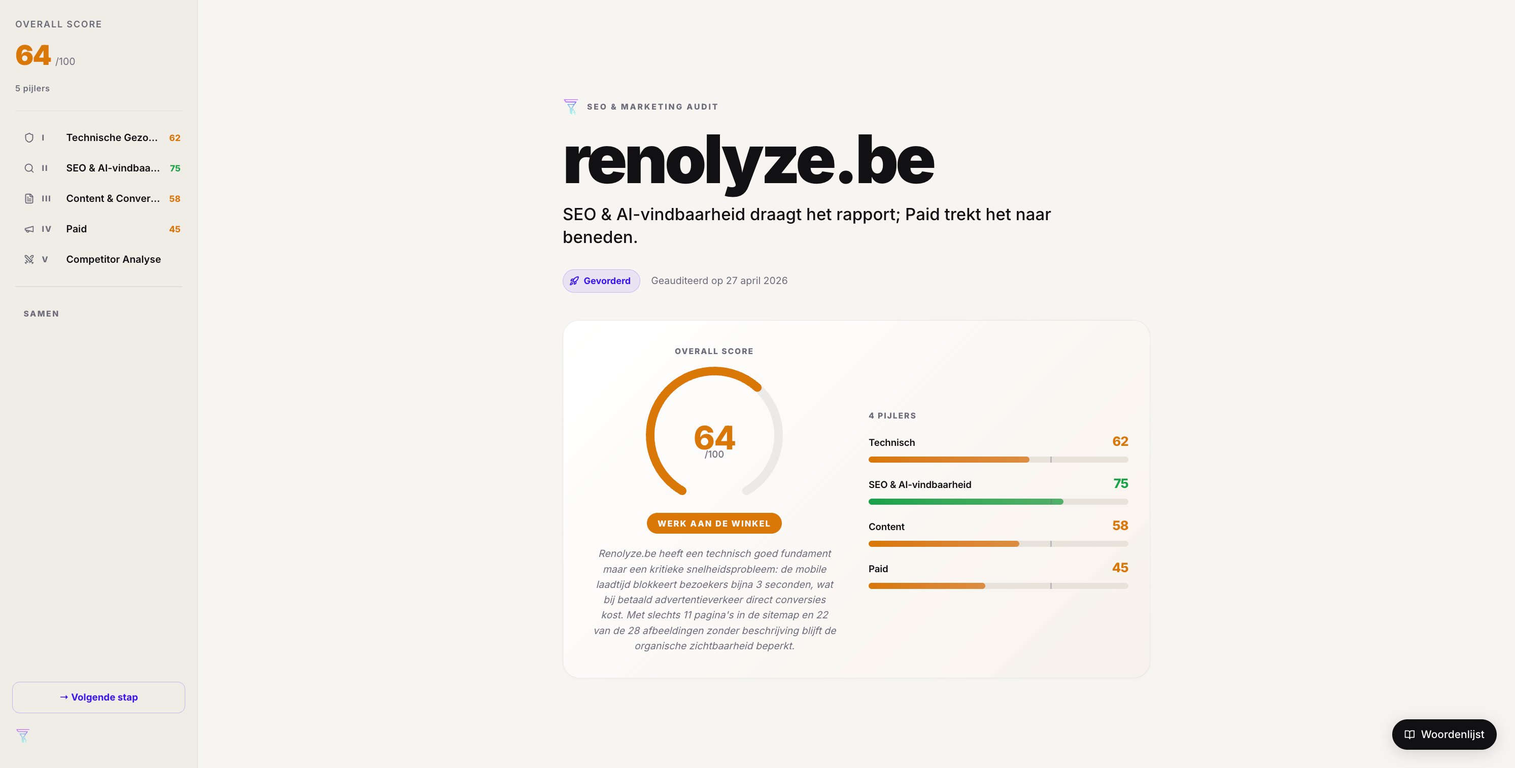 From domain to shareable SEO report in five minutes, screenshot 3