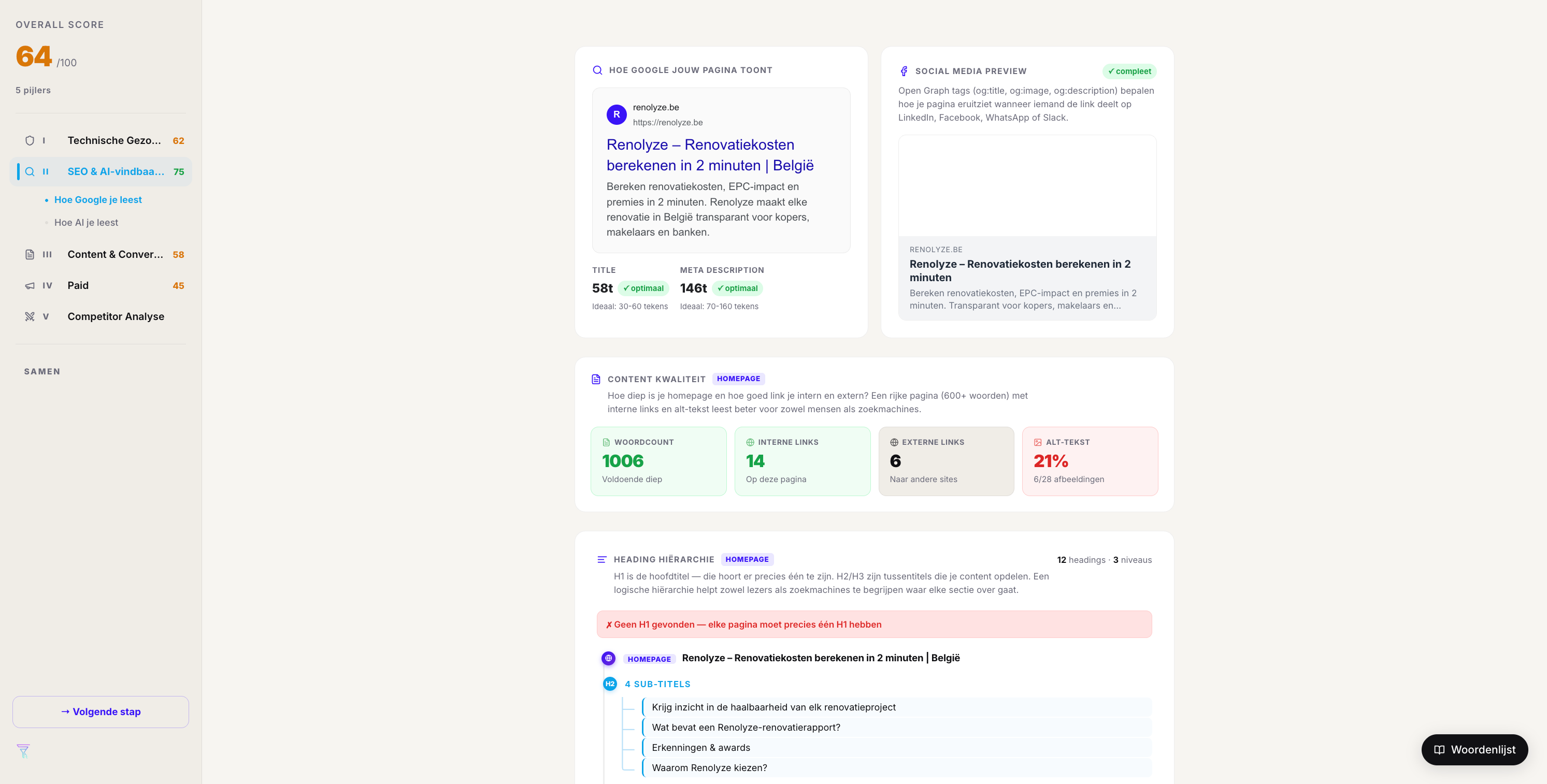 From domain to shareable SEO report in five minutes, screenshot 5